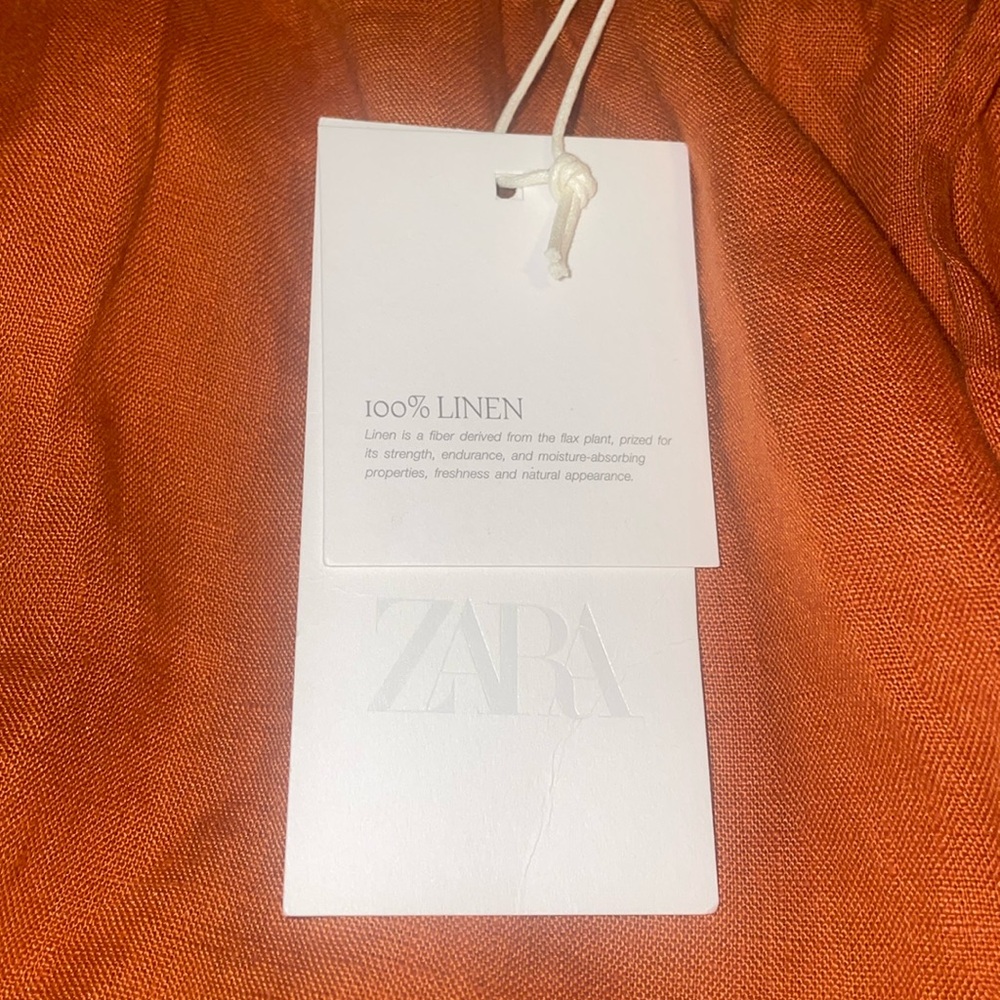 NEW ZARA ZW Collection 100% Linen Palazzo Trousers Pants 4786/091/642 - Picture 4 of 13